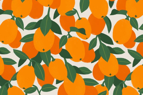 Kumquats surface pattern – a fun fruity pattern design trend