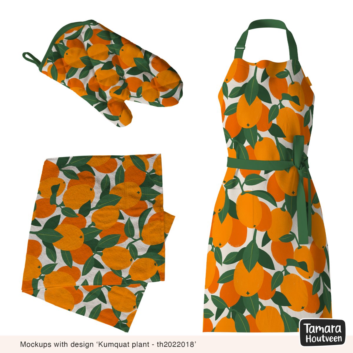 Mockups with kumquat surface pattern by Tamara Houtveen