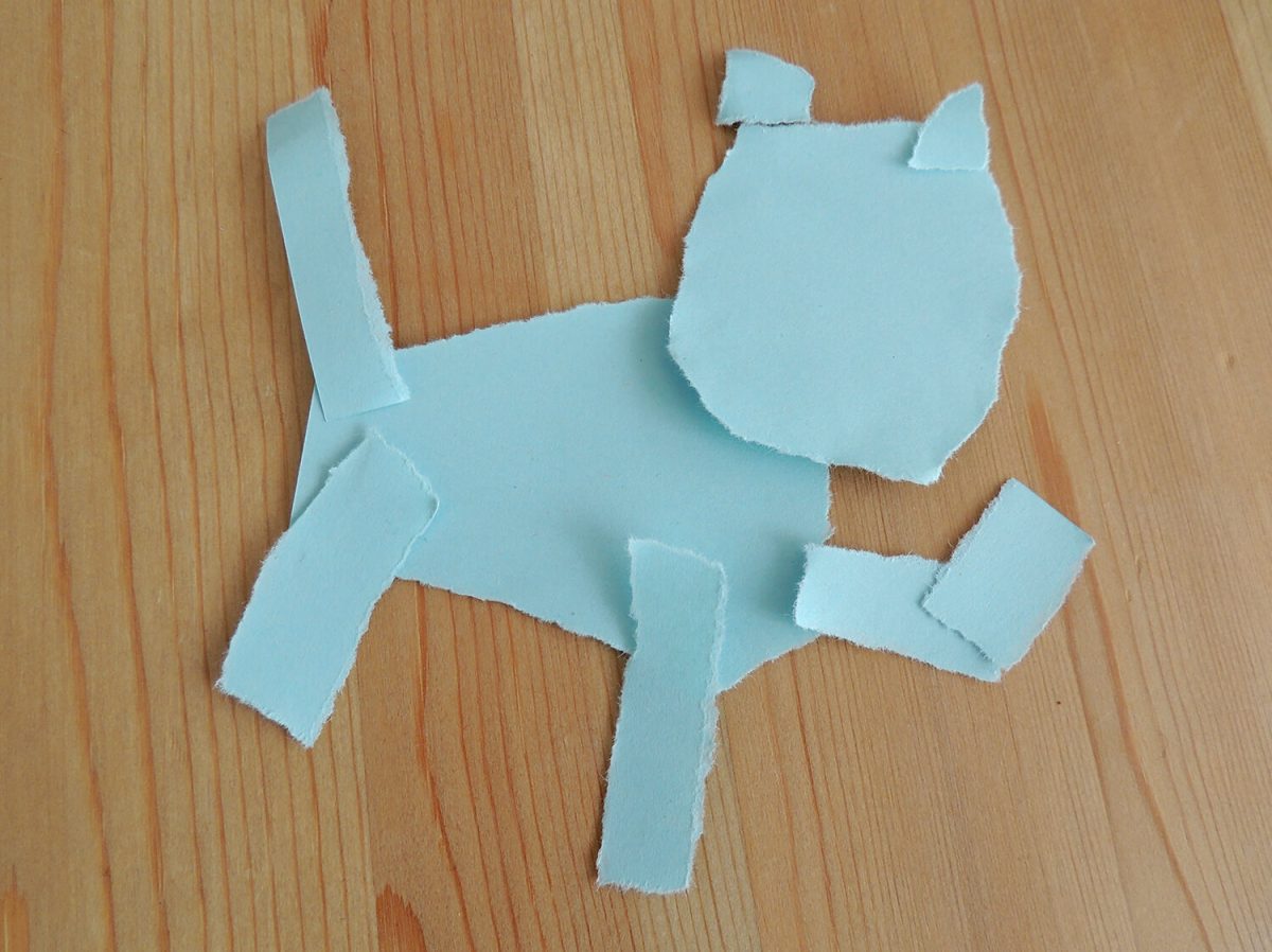 Sample tear animal from cutting and tearing paper