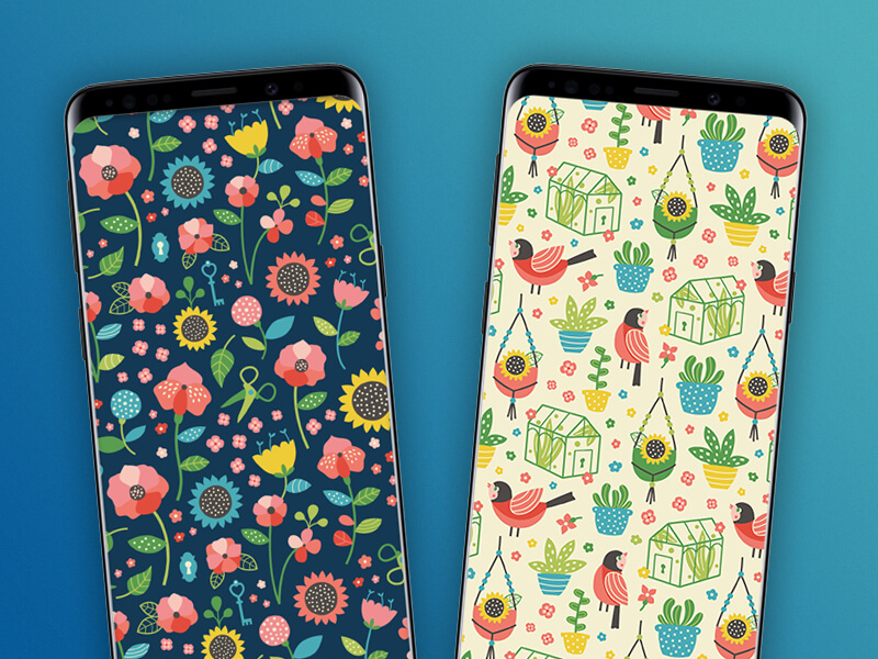 Phone wallpapers Joyful Greenery - freebie by Tamara Houtveen