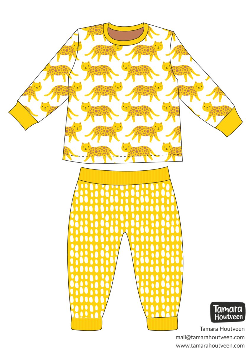 Baby pajamas mockup leopards surface pattern designs for baby’s